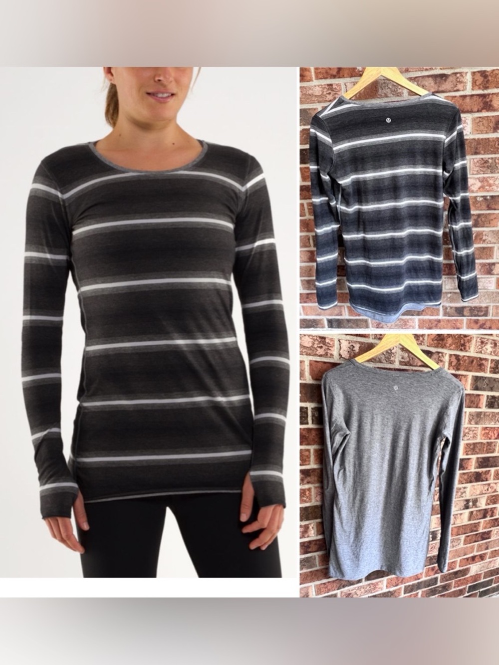 Lululemon ^ Cabin Long Sleeve Tee Reversible Double Layer EUC Cotton